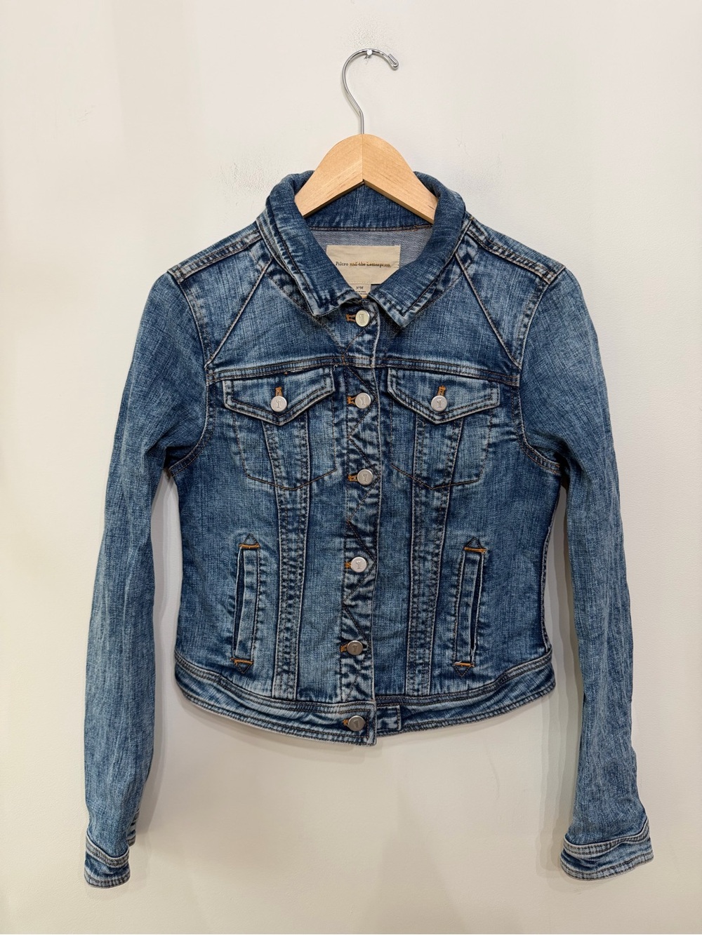 Anthropologie Pilcro & The Letterpress Jean Denim Jacket Biker Grunge Womens M